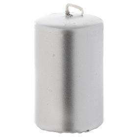 Christmas candle, silver color measuring 8x5cm