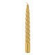 Christmas candle with spiral, set of 3 in golden colour 20cm s1
