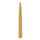 Christmas candle with spiral, set of 3 in golden colour 20cm s2