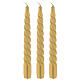 Candela natalizia tortiglione dorata 20 cm set 3 pz s1