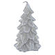 Christmas tree candle, silver colour measuring 11cm s1