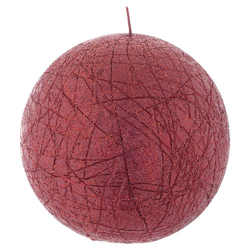 Bougie de Noël Comet sphère 12,5 cm rouge 1