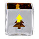 Tealight Stütze gelben Glas mit Deko s1