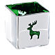 Christmas Tea light holder, square with green decoration s2