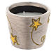 Christmas candle with golden stars in round jar s2