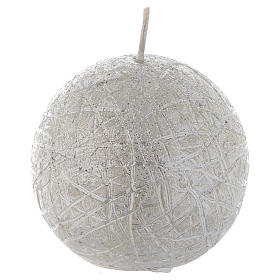 Bougies de Noel: Bougie de Noël Comet sphère 8 cm argent