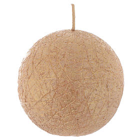 Bougies de Noel: Bougie de Noël Comet sphère 8 cm dorée