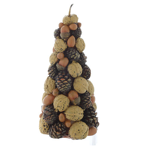 Christmas candle, Christmas tree made of nuts, 20cm 2