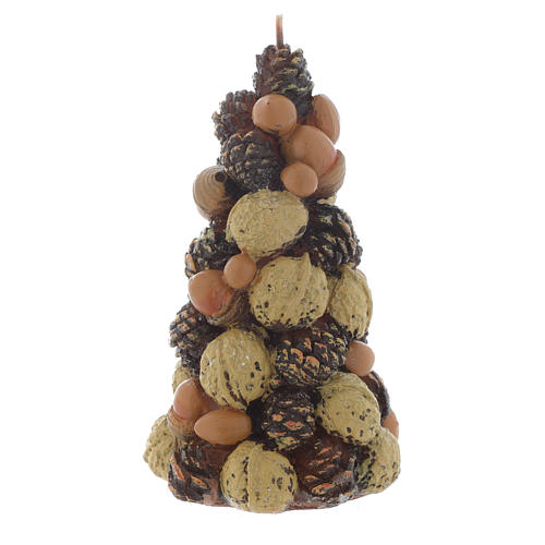 Christmas candle, Christmas tree made of nuts, 15cm 2