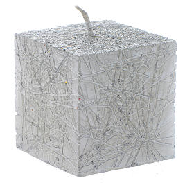 Bougie de Noël Comet cube 5x5 cm argent