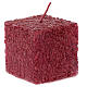 Christmas candle, comet model, cubic shaped red colour 5x5cm s1