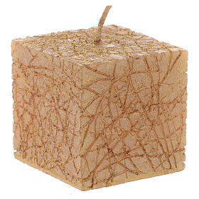 Bougie de Noël Comet cube 5x5 cm dorée