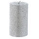 Christmas candle, comet model, cylinder shaped silver colour 10x6cm s1
