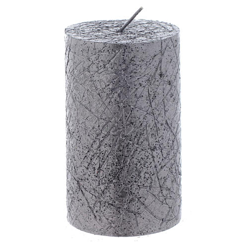 Christmas candle, comet model, cylinder shaped charcoal grey colour 10x6cm 1
