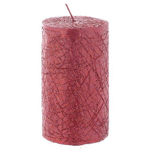 Christmas candle, comet model, cylinder shaped red colour 10x6cm 1