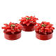 Poinsettia Christmas candle, 3 pieces s2