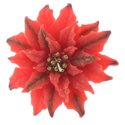 Vela flor de Navidad roja 1