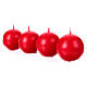 Bougies rouges sphériques 5 cm 4 pcs s2