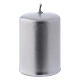 Pillar Christmas Candle, Ceralacca in metallic silver, 4x6 cm s2
