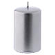 Christmas candle in silver-colour metal 5x8 cm s1