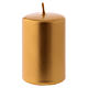 Christmas candle in gold-colour metal 5x8 cm s1