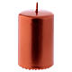 Christmas candle in copper-colour metal 5x8 cm s1