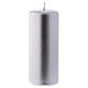 Christmas candle in silver-colour metal 6x15 cm s1