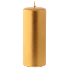 Christmas candle in gold-colour metal 6x15 cm