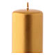 Christmas candle in gold-colour metal 6x15 cm s2