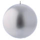 Candela di Natale sfera colore argento Ceralacca d. 15 cm s1