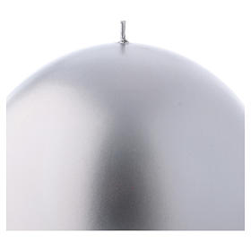 Świeca bożonarodzeniowa kula kolor srebrny Ceralacca śr. 15 cm