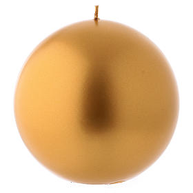 Christmas candle in wax, golden diam. 15 cm