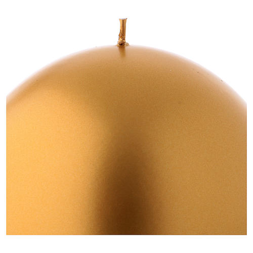 Christmas candle in wax, golden diam. 15 cm 2