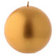 Vela de Natal esfera cor ouro Ceralacca diâm. 15 cm s1