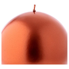 Bougie de Noël sphère couleur cuivre Ceralacca diam. 15 cm
