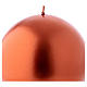 Świeca bożonarodzeniowa kula kolor miedziany Ceralacca śr. 15 cm s2