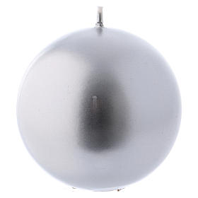 Candela Natalizia sfera argento Ceralacca d. 8 cm