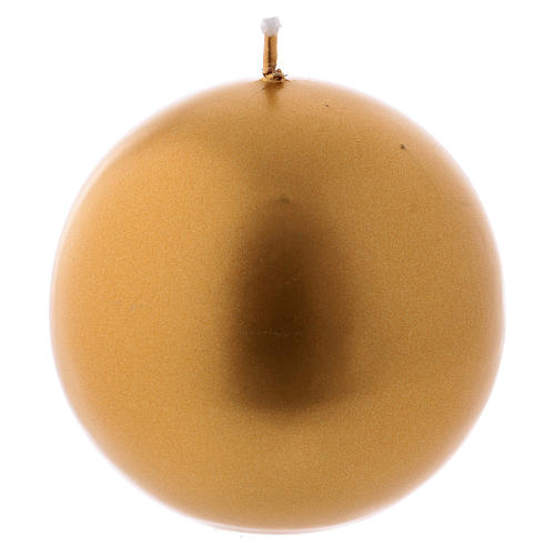 Weihnachstkerze Kugel Siegellack 8cm goldenfarbig 1