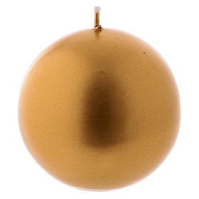 Candela di Natale sfera oro Ceralacca d. 8 cm