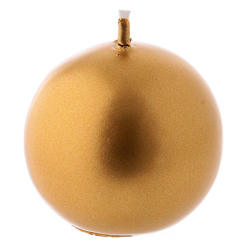 Christmas candle in wax, golden diam. 5 cm 1