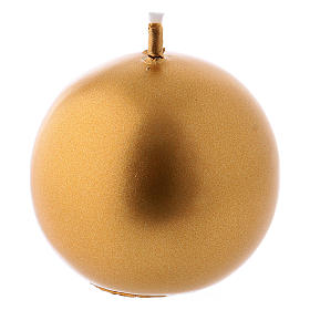 Round Gold Christmas Candle, Ceralacca, d. 5 cm