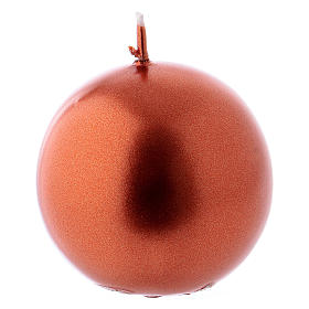 Sphere Christmas Candle, Ceralacca, in copper d. 5 cm