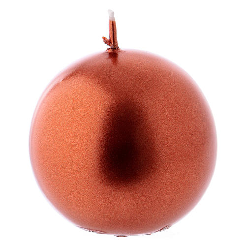 Sphere Christmas Candle, Ceralacca, in copper d. 5 cm 1