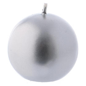 Candela Natalizia sfera Ceralacca argento d. 6 cm