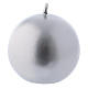 Ball Christmas Candle, Ceralacca, in silver d. 6 cm s1