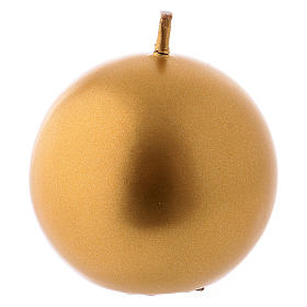 Christmas candle in wax, golden diam. 6 cm