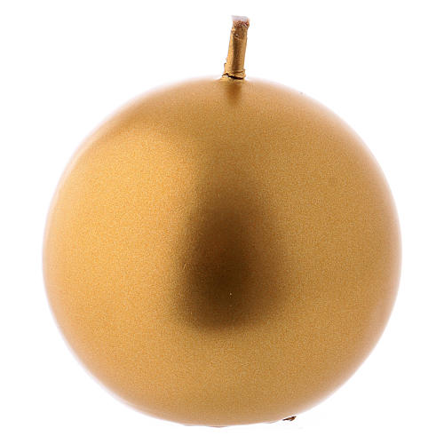 Christmas candle in wax, golden diam. 6 cm 1