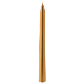 Cone-shaped Christmas candle in gold-colour metal 25 cm