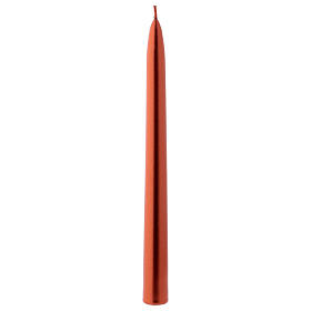 Cone-shaped Christmas candle in copper-colour metal 25 cm