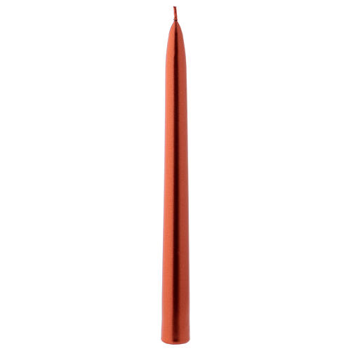 Cone-shaped Christmas candle in copper-colour metal 25 cm 1